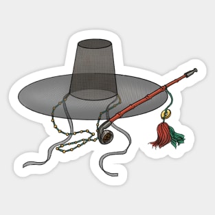 Minhwa: GAT Joseon Hat A Type (Korean traditional/folk art) Sticker